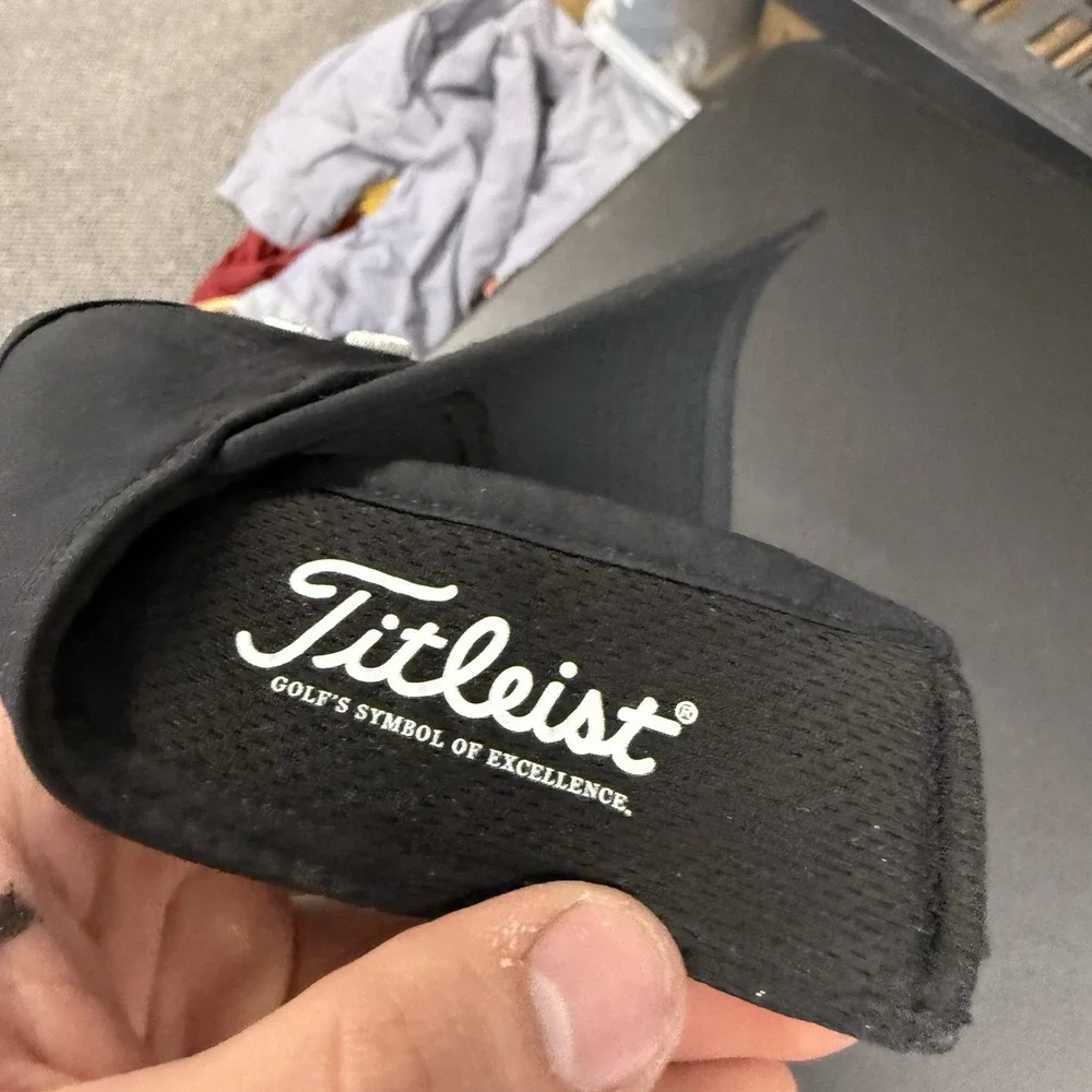 Titleist Pro V1 FJ Footjoy Golf Visor Hat Black‎ Adjustable Men's Embroidered